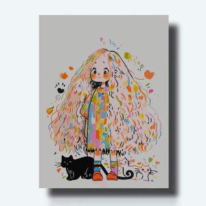 Kit de pintura de niña con cabello colorido