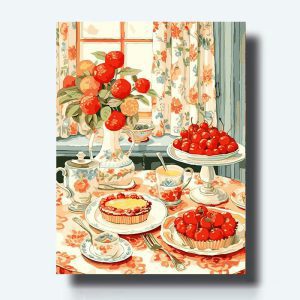 Kit de pintura de tarde de té y postres