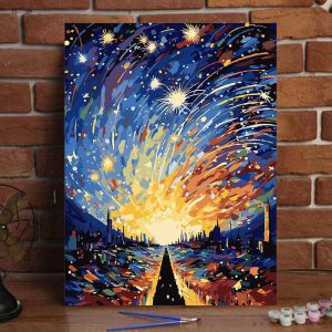 Kit de pintura de una ciudad nocturna