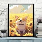 Kit de Pintura Perrito entre Girasoles Cuerpo Completo