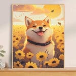 Kit de Pintura Perrito entre Girasoles Medio Cuerpo