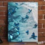 Kit de pintura Mariposas azules en agua