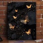 Kit de pintura Mariposas doradas fondo oscuro