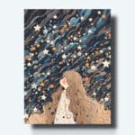 Kit de pintura de niña viendo estrellas