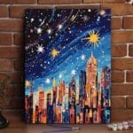 Kit de pintura de nocturna con edificios