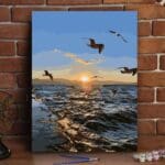 Kit de pintura mar y gaviotas